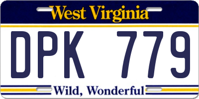 WV license plate DPK779