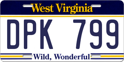 WV license plate DPK799