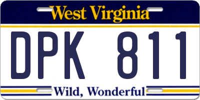 WV license plate DPK811