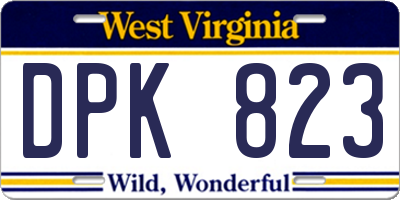WV license plate DPK823