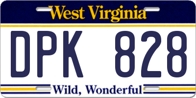 WV license plate DPK828