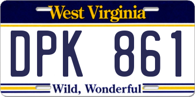 WV license plate DPK861