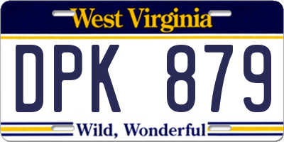 WV license plate DPK879