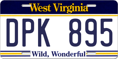 WV license plate DPK895