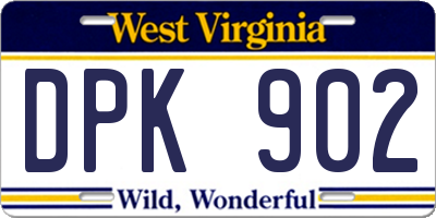WV license plate DPK902