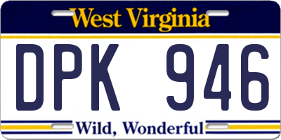 WV license plate DPK946