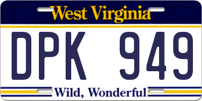 WV license plate DPK949