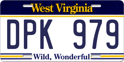 WV license plate DPK979