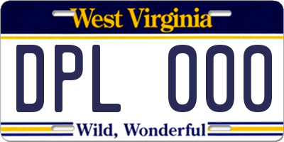 WV license plate DPL000