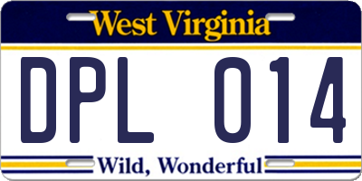 WV license plate DPL014