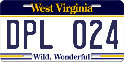 WV license plate DPL024