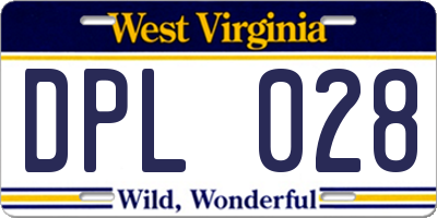 WV license plate DPL028