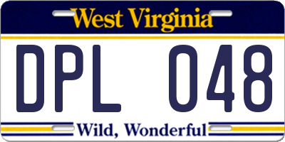 WV license plate DPL048