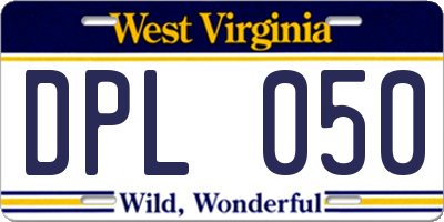WV license plate DPL050