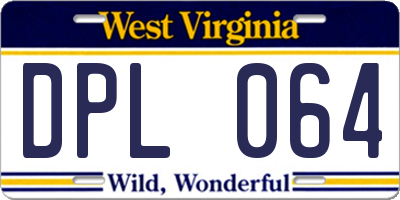 WV license plate DPL064