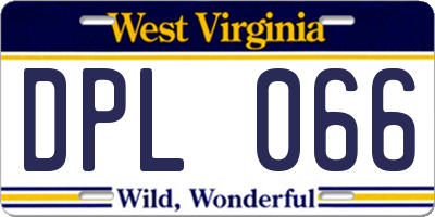 WV license plate DPL066