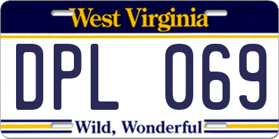 WV license plate DPL069