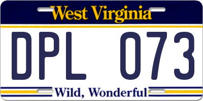 WV license plate DPL073