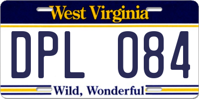 WV license plate DPL084