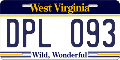 WV license plate DPL093