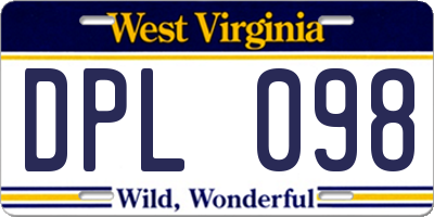 WV license plate DPL098