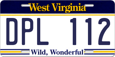 WV license plate DPL112