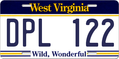 WV license plate DPL122