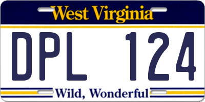 WV license plate DPL124