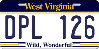 WV license plate DPL126