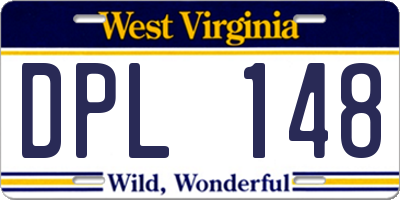 WV license plate DPL148