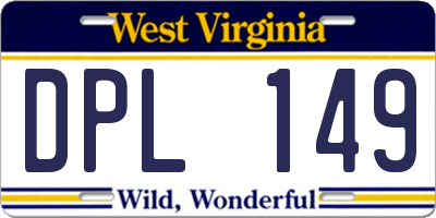 WV license plate DPL149