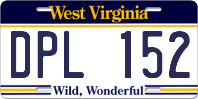 WV license plate DPL152
