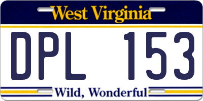 WV license plate DPL153