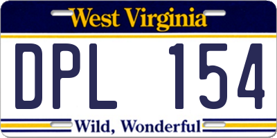 WV license plate DPL154