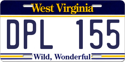 WV license plate DPL155