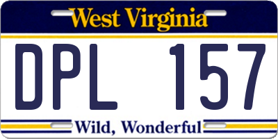 WV license plate DPL157