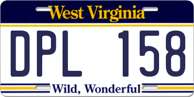 WV license plate DPL158