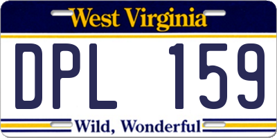 WV license plate DPL159