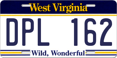 WV license plate DPL162