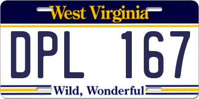 WV license plate DPL167