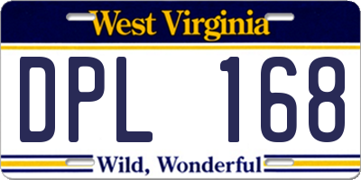 WV license plate DPL168