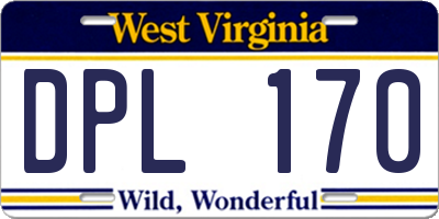 WV license plate DPL170