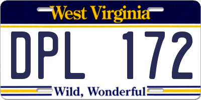 WV license plate DPL172