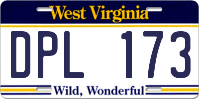 WV license plate DPL173