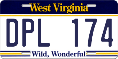 WV license plate DPL174