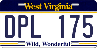 WV license plate DPL175