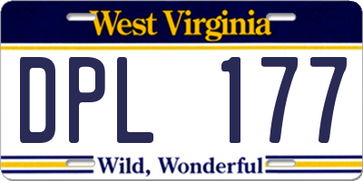 WV license plate DPL177