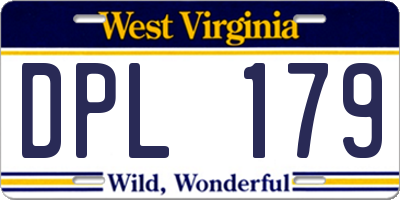 WV license plate DPL179