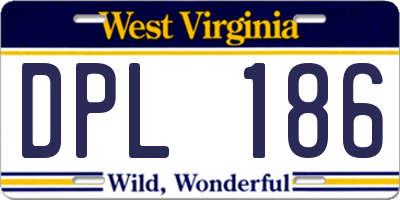 WV license plate DPL186