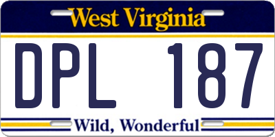 WV license plate DPL187